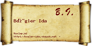 Bügler Ida névjegykártya